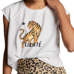 Anthropologie t.la Women Tiger Liberte Short Sleeve Cutoff Idina Muscle Tank XS